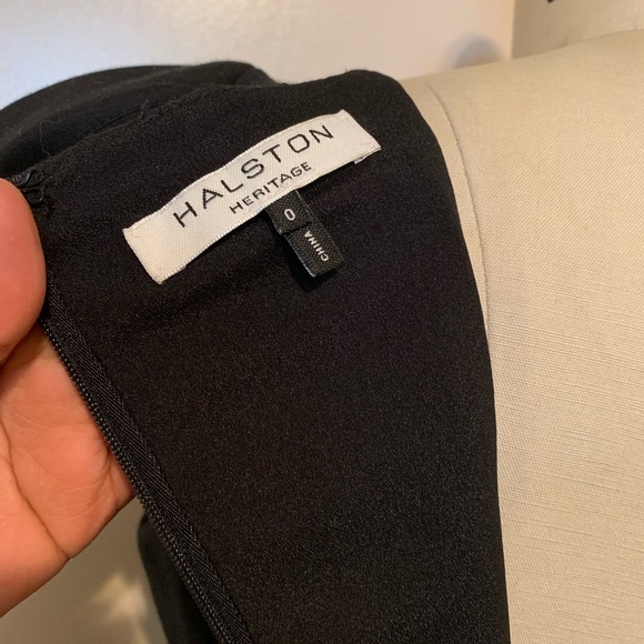 Must-Have Halston Heritage Black Maggie Tulip Skirt Dress - Sz 0 - Taffeta - Picture 3 of 6